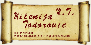 Milenija Todorović vizit kartica